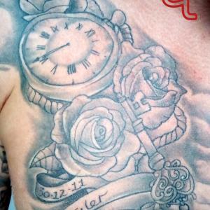 Clock renewal tattoo by Dr.Ink Atkatattoo (before)